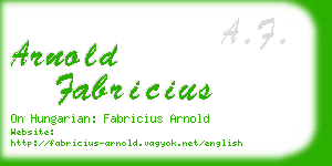 arnold fabricius business card